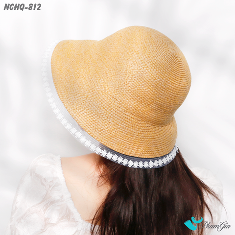 Model Đội Nón Cói Cloche Phối Đăng Ten Cao Cấp Màu Bạc Xỉu