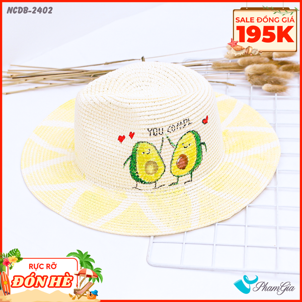 Nón Cói Đi Biển Vẽ Tay Cowboy Họa Tiết Quả Bơ (NCDB2402)