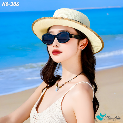 Người Mẫu Đội Nón Cói Gaucho Phối Viền Cao Cấp Màu Kem