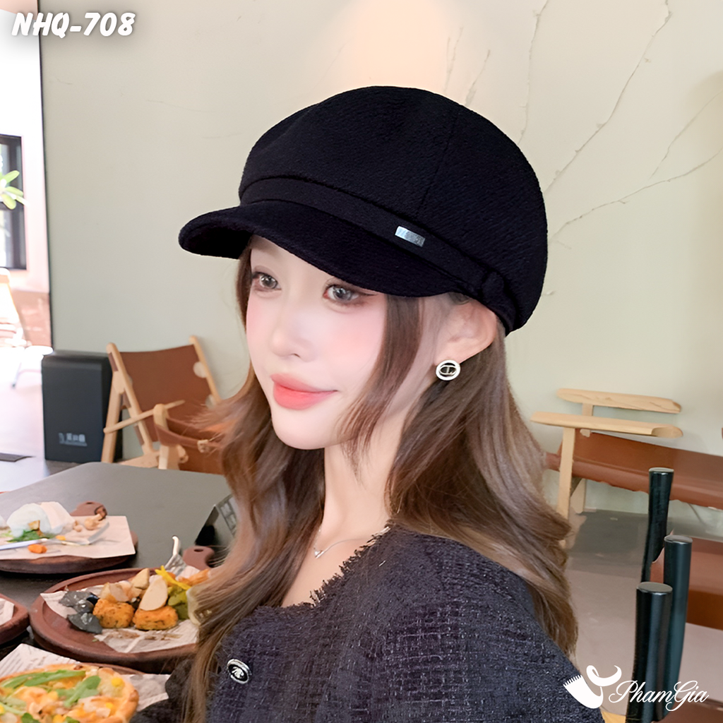 Model Nón Hải Quân Đính Tag Mini Thời Trang Cao Cấp Màu Đen