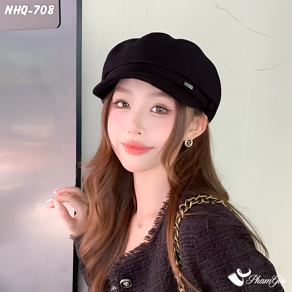 Nón Hải Quân Đính Tag Mini Thời Trang Cao Cấp Màu Đen