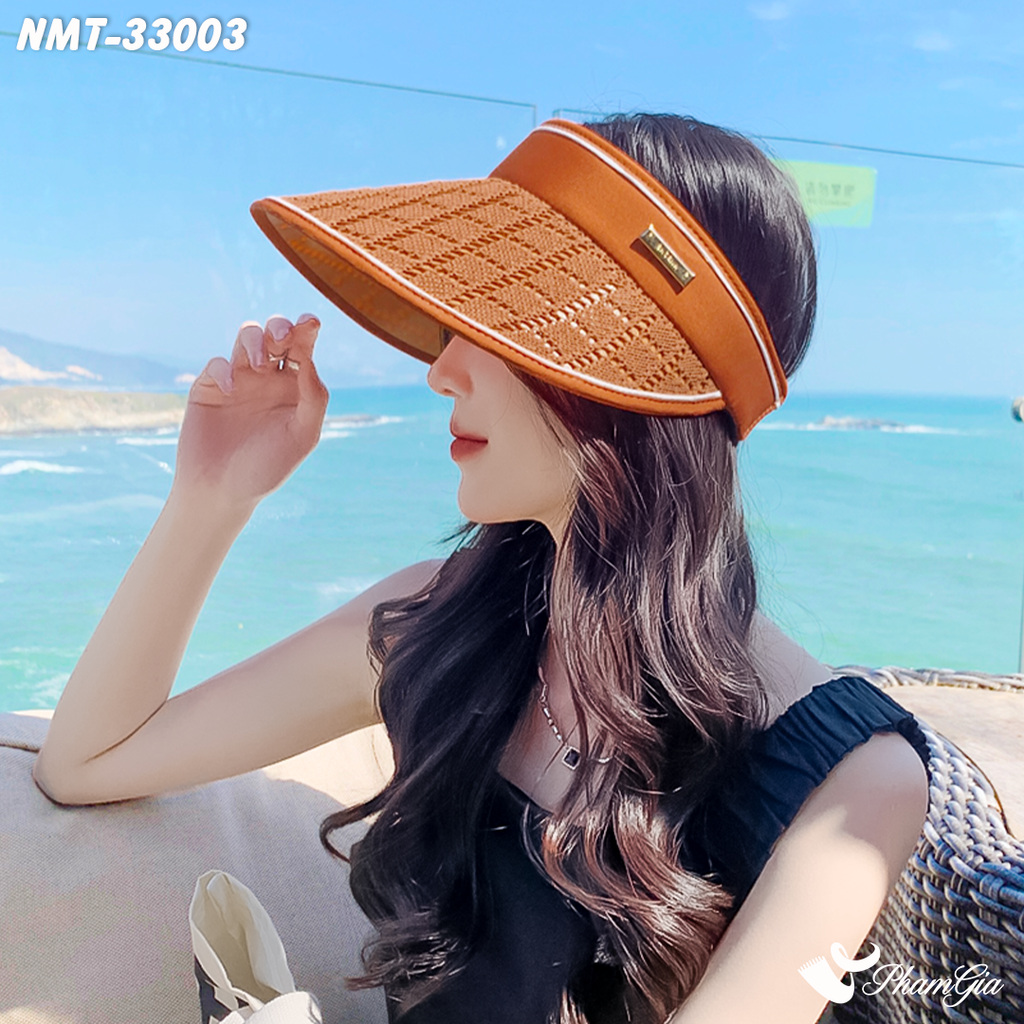Người Mẫu Đội Nón Mui Trần Chống Nắng Cách Nhiệt Thời Trang Màu Cam Đất