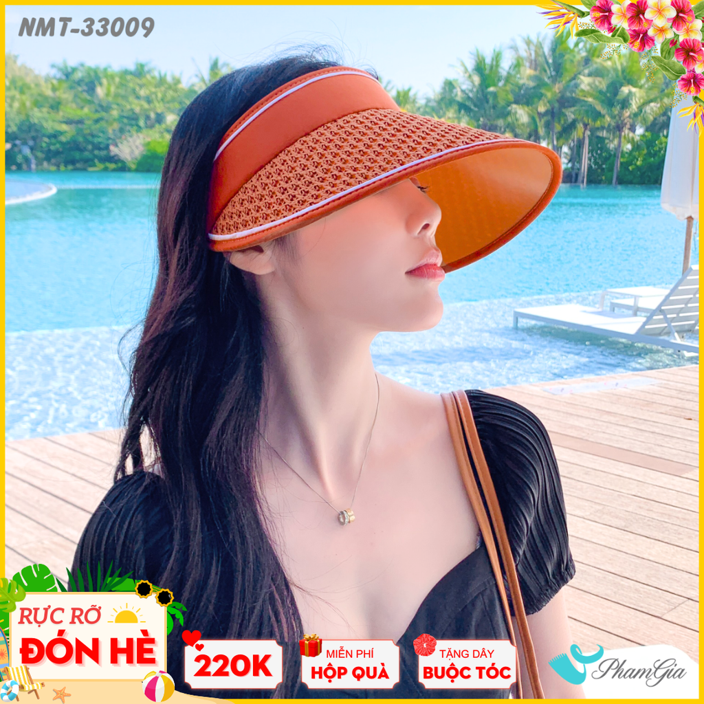 Nón Mui Trần Chống Nắng Cách Nhiệt Thời Trang Màu Cam Gạch