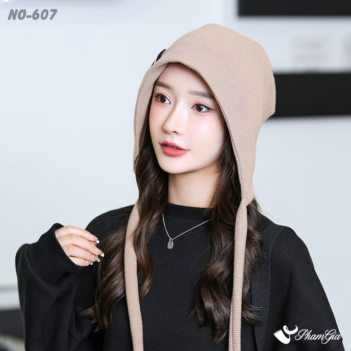 Model Nón Ống Thời Trang Phối Dây Cá Tính Màu Beige