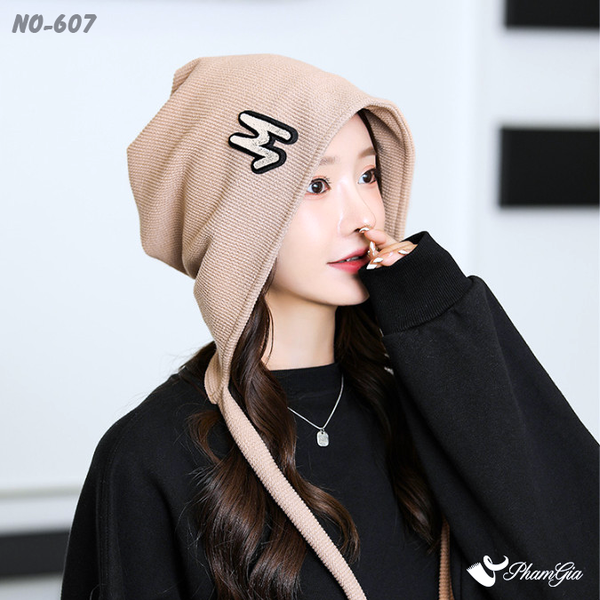 Nón Ống Thời Trang Phối Dây Cá Tính Màu Beige (NO607)