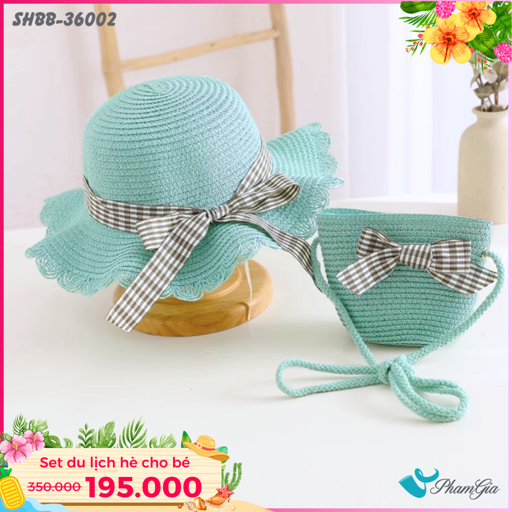 Set Quà Tặng Bé Gái Kết Nơ Caro Dễ Thương (4 Màu)