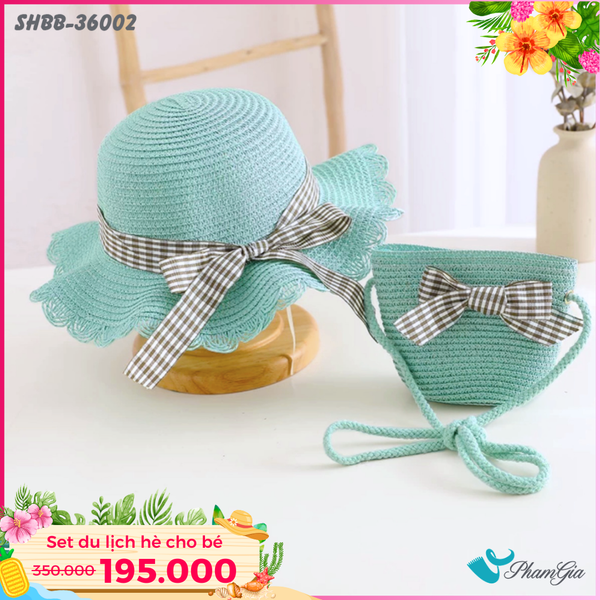 Set Quà Tặng Bé Gái Kết Nơ Caro Dễ Thương (4 Màu) (SHBB36002)