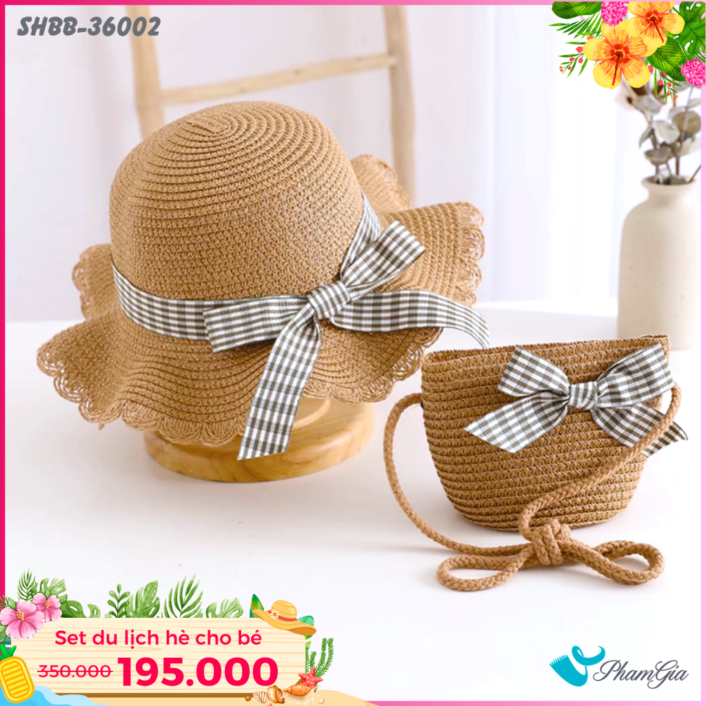 Màu Nâu Tây Set Quà Tặng Bé Gái Kết Nơ Caro Dễ Thương (4 Màu)