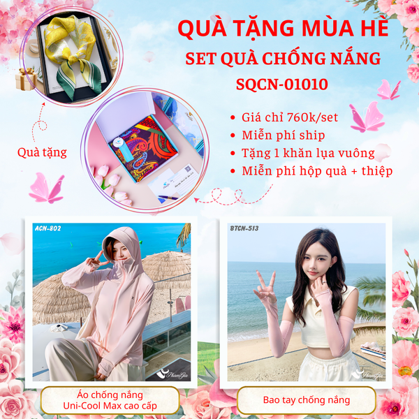 Quà Tặng Mùa Hè - Set Quà Tặng Áo Chống Nắng Uni-Cool Và Bao Tay Hạ Nhiệt Cao Cấp (SQCN01010)