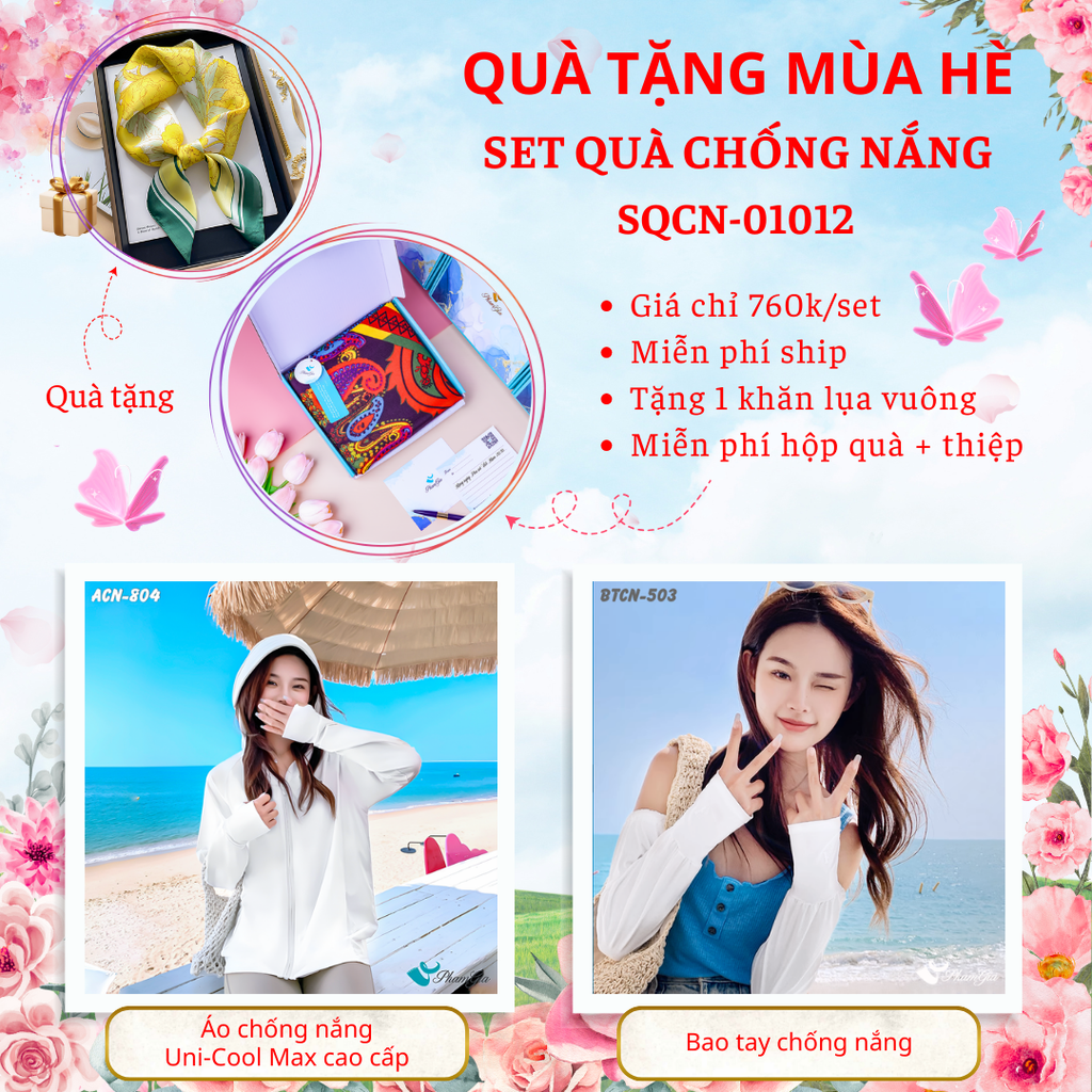 Quà Tặng Mùa Hè - Set Quà Tặng Áo Chống Nắng Uni-Cool Và Bao Tay Hạ Nhiệt Cao Cấp (SQCN01012)