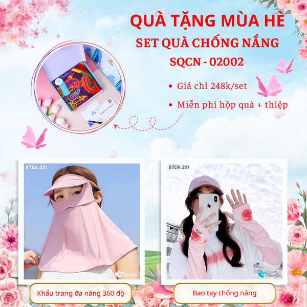 Quà Tặng Mùa Hè - Set Quà Tặng Khẩu Trang Đa Năng 360 Độ Và Bao Tay Hạ Nhiệt Tiện Lợi (SQCN02002)