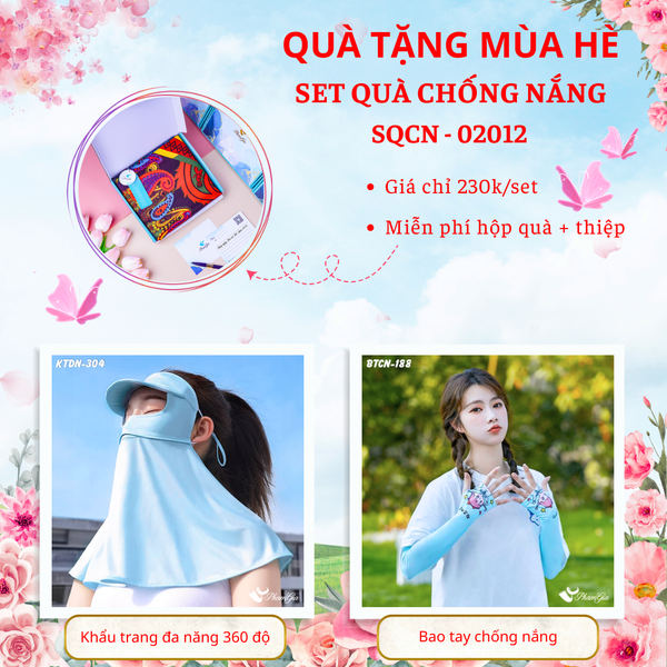 Quà Tặng Mùa Hè - Set Quà Tặng Khẩu Trang Đa Năng 360 Độ Và Bao Tay Hạ Nhiệt Tiện Lợi (SQCN02012)