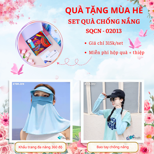 Quà Tặng Mùa Hè - Set Quà Tặng Khẩu Trang Đa Năng 360 Độ Và Bao Tay Hạ Nhiệt Tiện Lợi (SQCN02013)