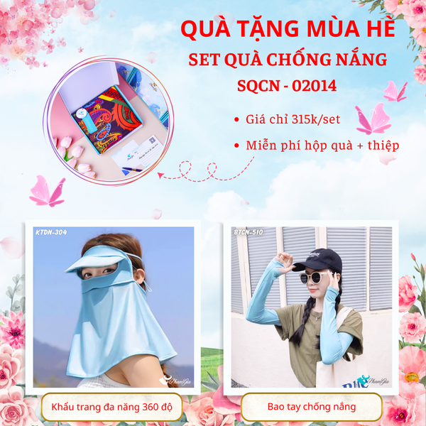 Quà Tặng Mùa Hè - Set Quà Tặng Khẩu Trang Đa Năng 360 Độ Và Bao Tay Hạ Nhiệt Tiện Lợi (SQCN02014)