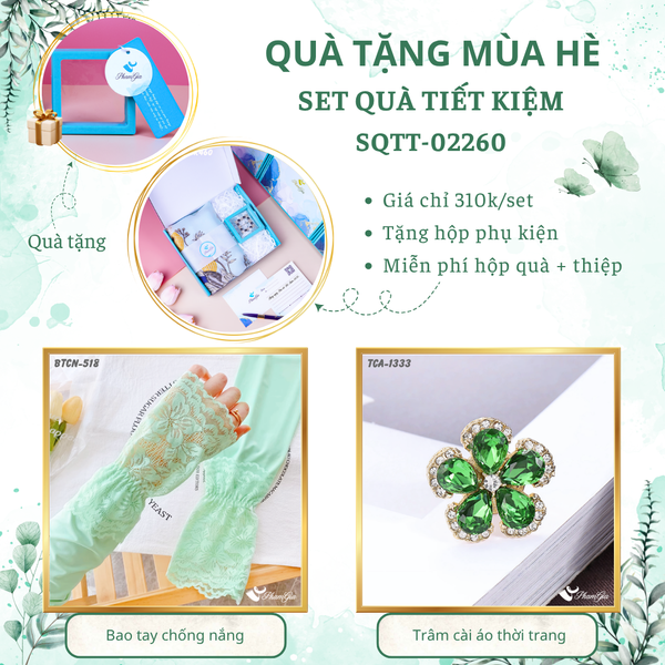 Quà Tặng Mùa Hè - Set Quà Tặng Bao Tay Chống Nắng Và Ghim Cài Áo Tiết Kiệm (SQTT02260)