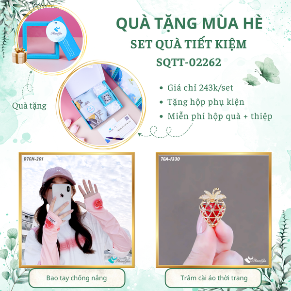Quà Tặng Mùa Hè - Set Quà Tặng Bao Tay Chống Nắng Và Ghim Cài Áo Tiết Kiệm (SQTT02262)