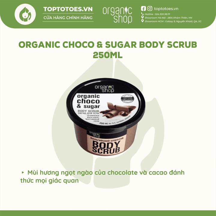 Tẩy da chết cho cơ thể Organic Shop 250ml