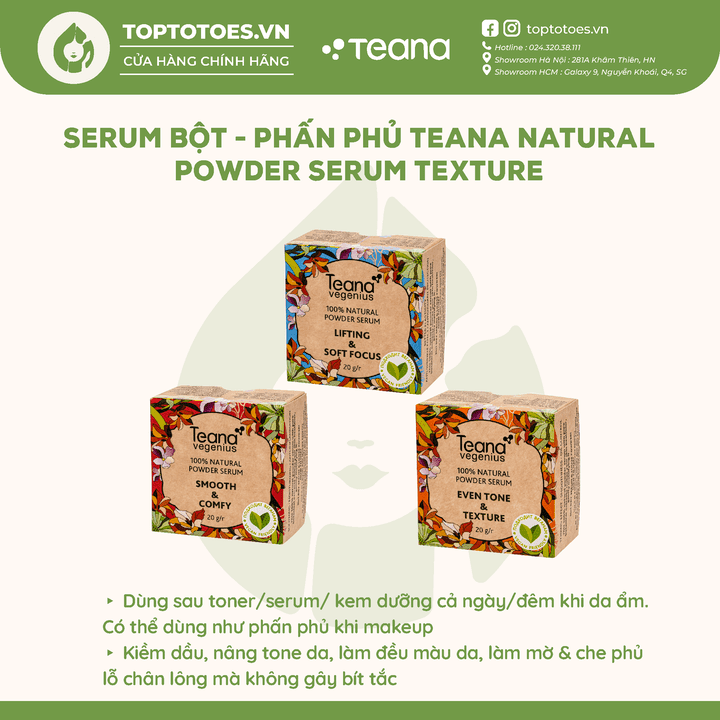 Serum bột - phấn phủ Teana Vegenius 100% Natural Powder Serum 20g