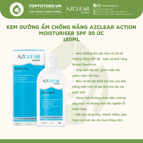Kem dưỡng ẩm chống nắng Úc Azclear Action Moisturiser SPF 30