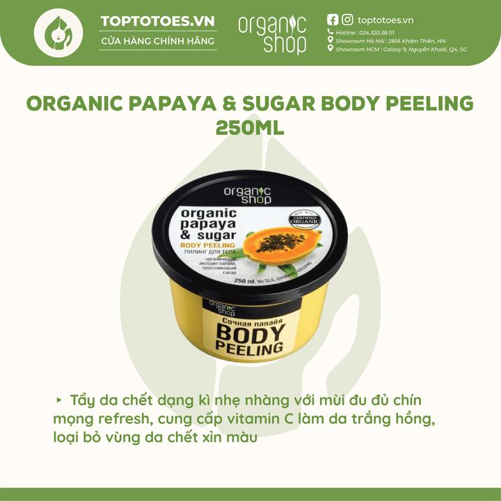 Tẩy da chết cho cơ thể Organic Shop 250ml