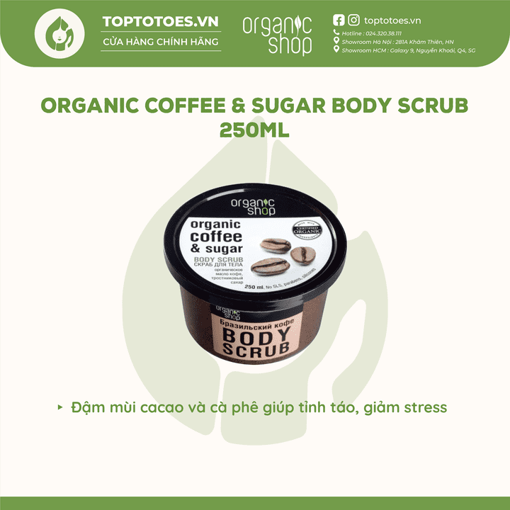 Tẩy da chết cho cơ thể Organic Shop 250ml