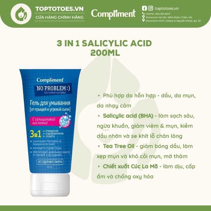 Gel rửa mặt Compliment No Problem