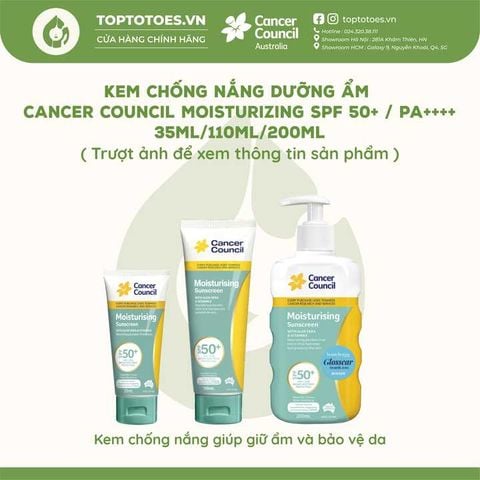 Kem chống nắng Dưỡng ẩm Cancer Council Moisturizing SPF 50+/ PA ++++