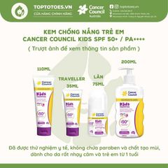 Kem chống nắng Trẻ em Cancer Council Kids SPF 50+/ PA ++++