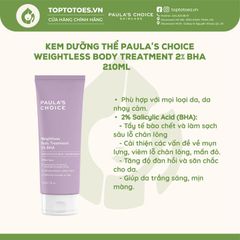 Kem dưỡng thể Paula's Choice 2% BHA Weightless Body Treatment 210ml