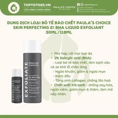 Dung dịch tẩy tế bào chết Paula's Choice 2% BHA Skin Perfecting Liquid Exfoliant
