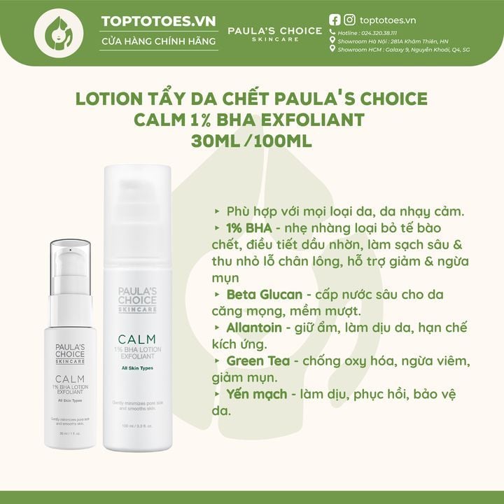 Lotion tẩy da chết Paula's Choice Calm 1% BHA Exfoliant