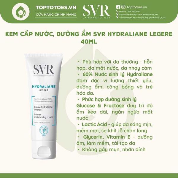 Kem dưỡng SVR Hydraliane Legere 40ml