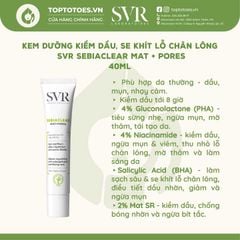 Kem dưỡng SVR Sebiaclear Mat + Pores 40ml