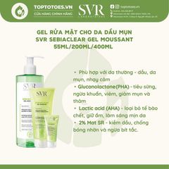 Gel rửa mặt SVR Sebiaclear Gel Moussant
