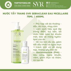 Nước tẩy trang SVR Sebiaclear Eau Micellaire