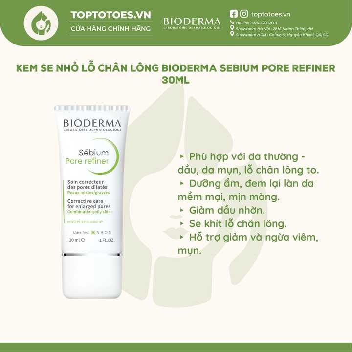 Kem dưỡng Bioderma Sebium Pore Refiner