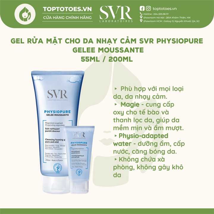 Gel rửa mặt SVR Physiopure Gelee Moussante