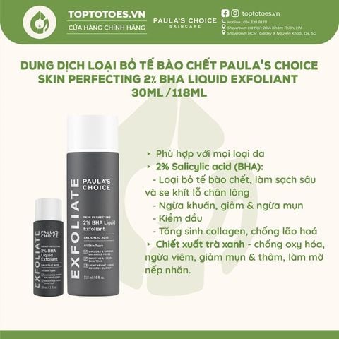 Dung dịch tẩy tế bào chết Paula's Choice 2% BHA Skin Perfecting Liquid Exfoliant