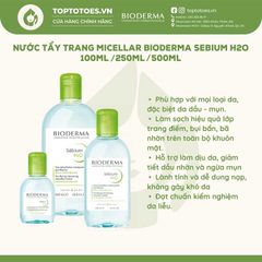 Nước tẩy trang Bioderma Micellar Sebium H2O (Xanh lá)