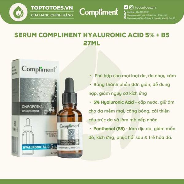 Serum Compliment Hyaluronic Acid 5% + B5 27ml