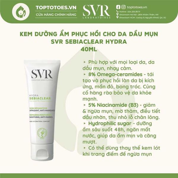 Kem dưỡng SVR Sebiaclear Hydra 40ml