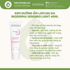 Kem dưỡng Bioderma Sensibio Light 40ml