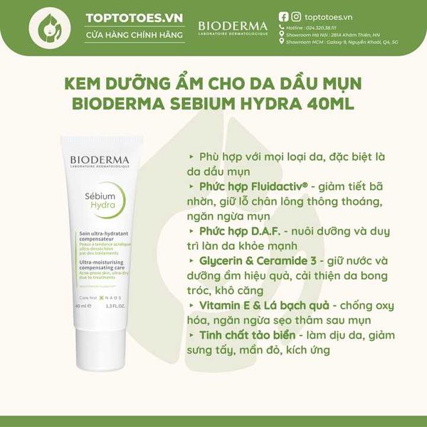 Kem dưỡng Bioderma Sebium Hydra 40ml