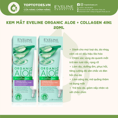 Kem mắt Eveline Organic Aloe + Collagen 4in1