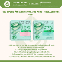 Kem dưỡng Eveline Organic Aloe + Collagen 3in1 50ml