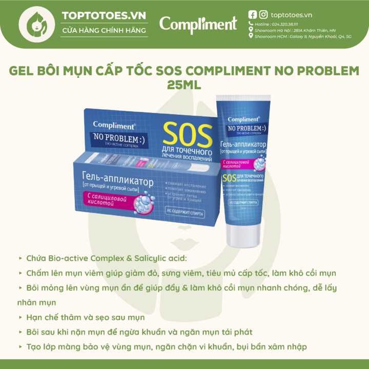 Gel bôi mụn cấp tốc Compliment No Problem