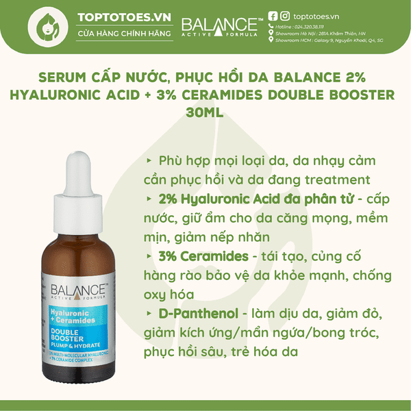 Serum Balance 2% Hyaluronic Acid + 3% Ceramides Double Booster 30ml