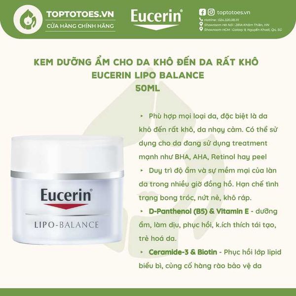 Kem dưỡng Eucerin Lipo Balance 50ml