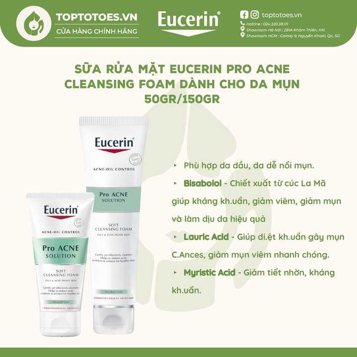 Sữa rửa mặt Eucerin Pro Acne Cleansing Foam