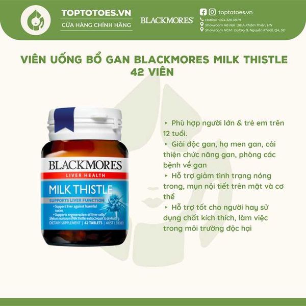 Viên uống bổ gan, mát gan, giải đ.ộc tố Blackmores Milk Thistle - 42 viên